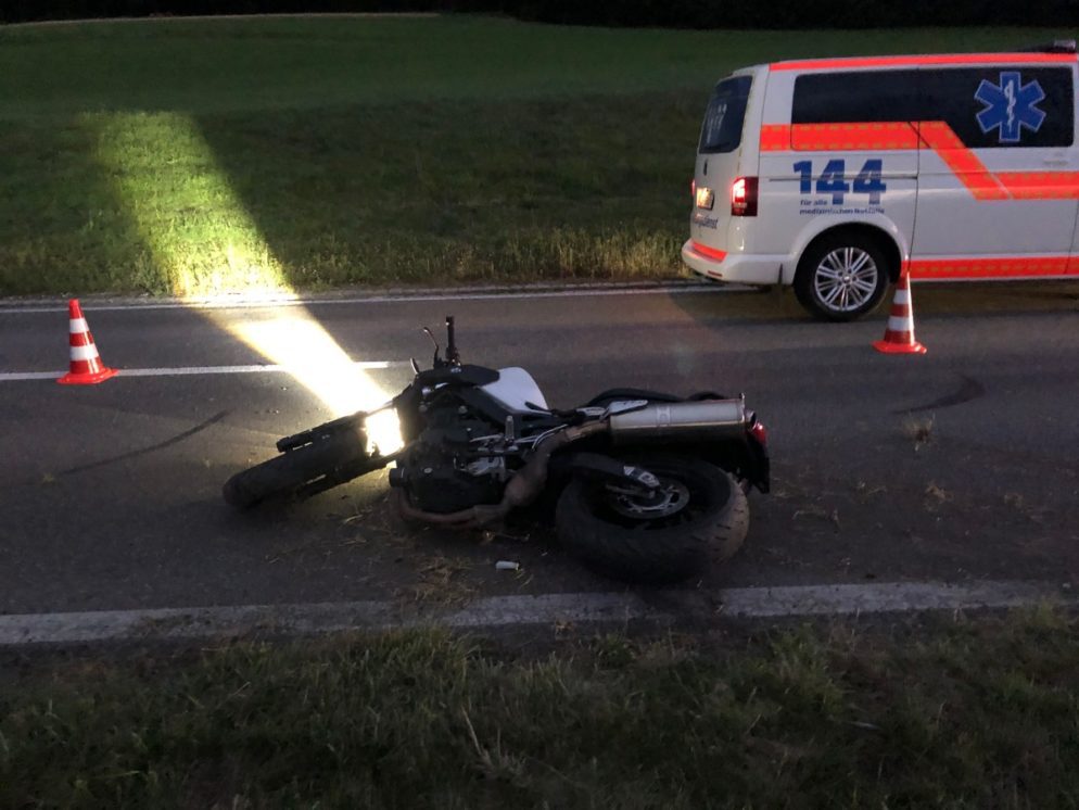 Motorradfahrer (33) nach Unfall in Etzwilen TG unbestimmt verletzt