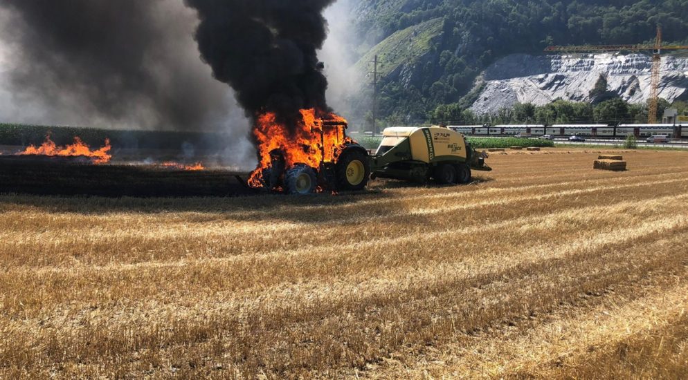 Nach Brand: Traktor in Trimmis GR mit Totalschaden
