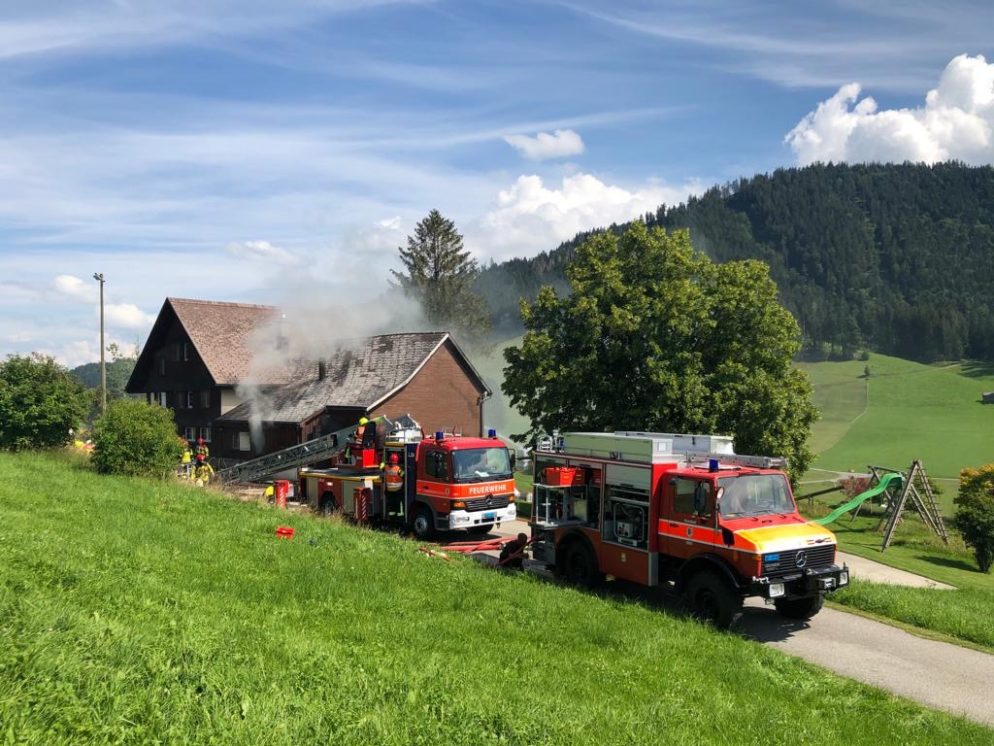Scheune in Hundwil in Brand geraten