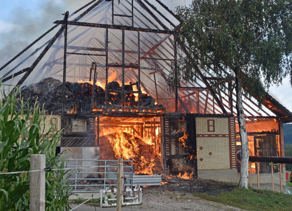 Feuerwehreinsatz bei Scheunenbrand in Triengen