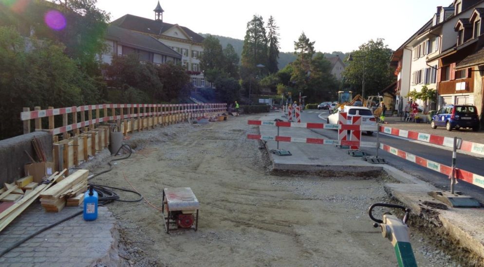 Bauarbeiten an der Hauptstrasse in Bubendorf