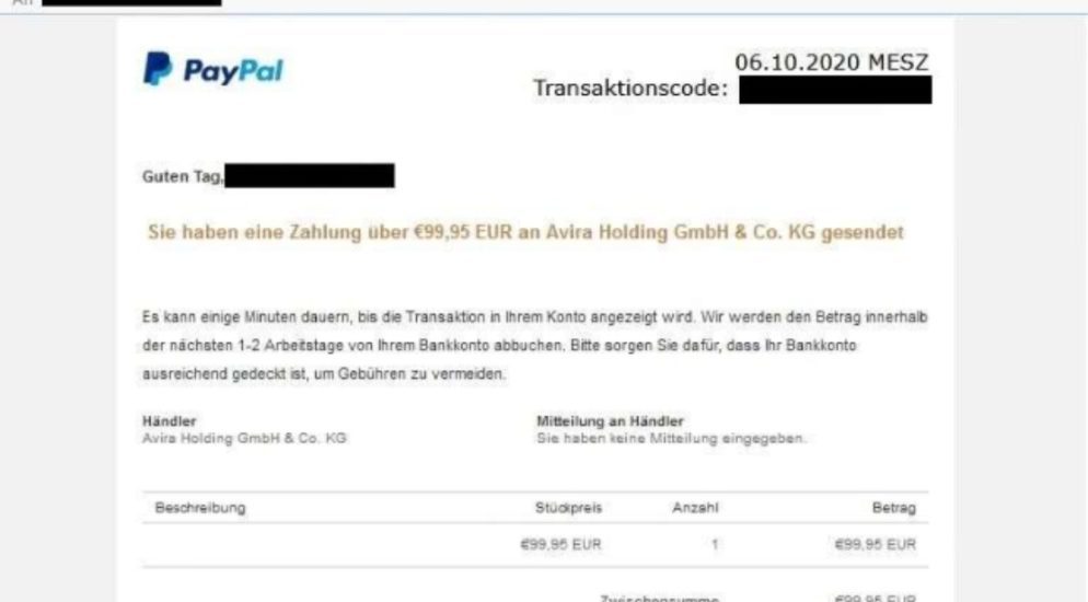Zürich ZH - Betrüger verschicken Fake-Mails von PayPal