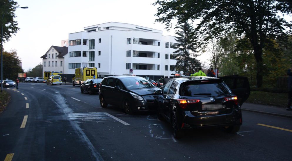 Unfall mit mehreren Fahrzeugen in Wittenbach SG