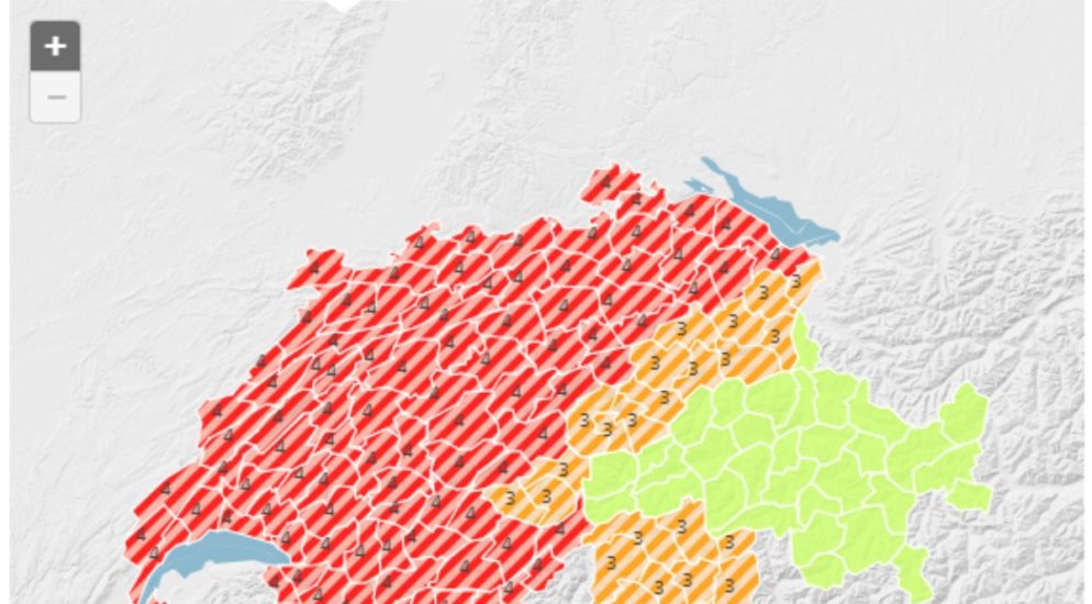 Warnung vor heftigen Gewittern in der Schweiz