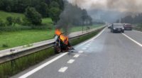 Grüsch, Poschiavo GR - Fahrzeuge in Brand geraten, ein Verletzter