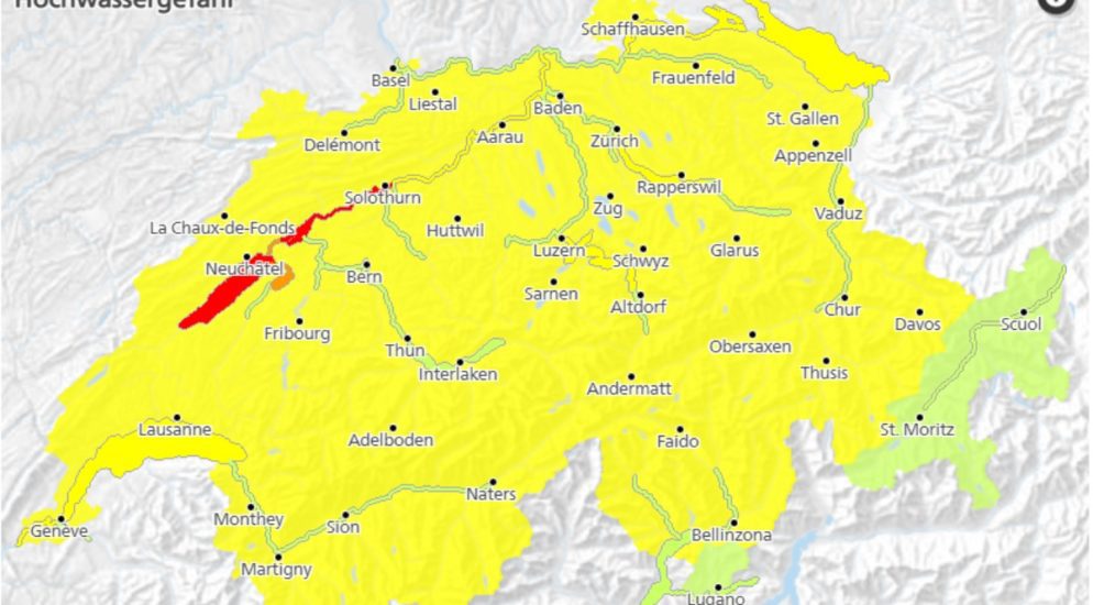 Neues Naturgefahrenbulletin zum Hochwasser in der Schweiz