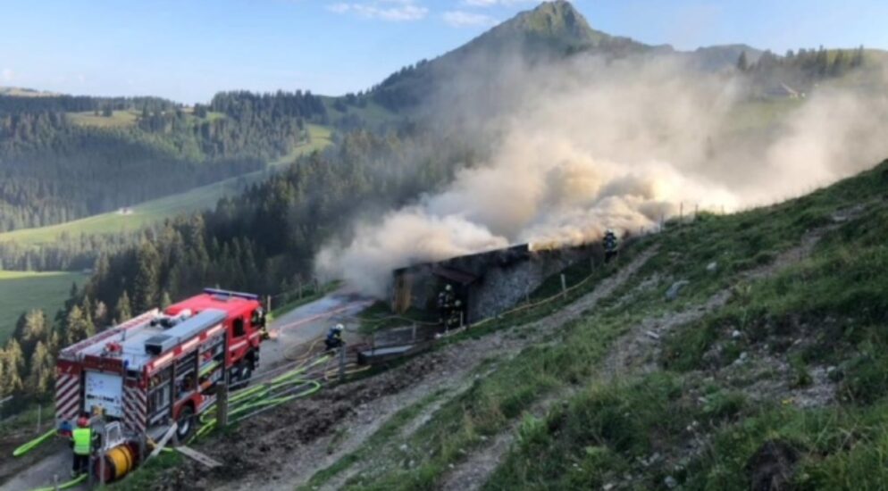 Alphütte in Châtel-St-Denis in Brand geraten: Kühe gerettet